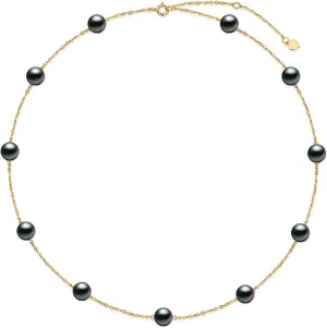 SISGEM Solid 14K Gold Pearl Necklace for Women Freshwater Cultured Pearl Choker Necklace Station Tin Cup Pearl Necklace Dainty Jewelry for Her Anniversary, 16''-18''