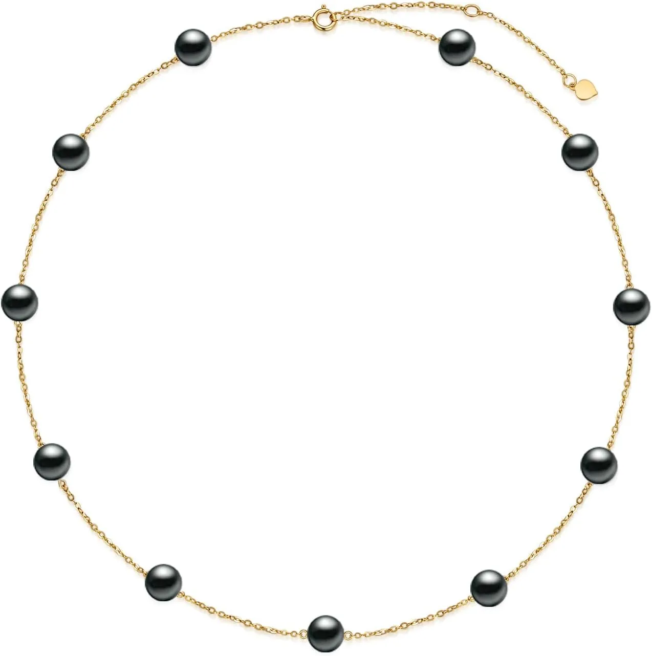 SISGEM Solid 14K Gold Pearl Necklace for Women Freshwater Cultured Pearl Choker Necklace Station Tin Cup Pearl Necklace Dainty Jewelry for Her Anniversary, 16''-18''