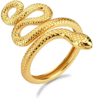 Snake Ring Adjustable Rings For Women 925 Sterling Silver Hypoallergenic Adjustable Open Rings for Women Jewelry