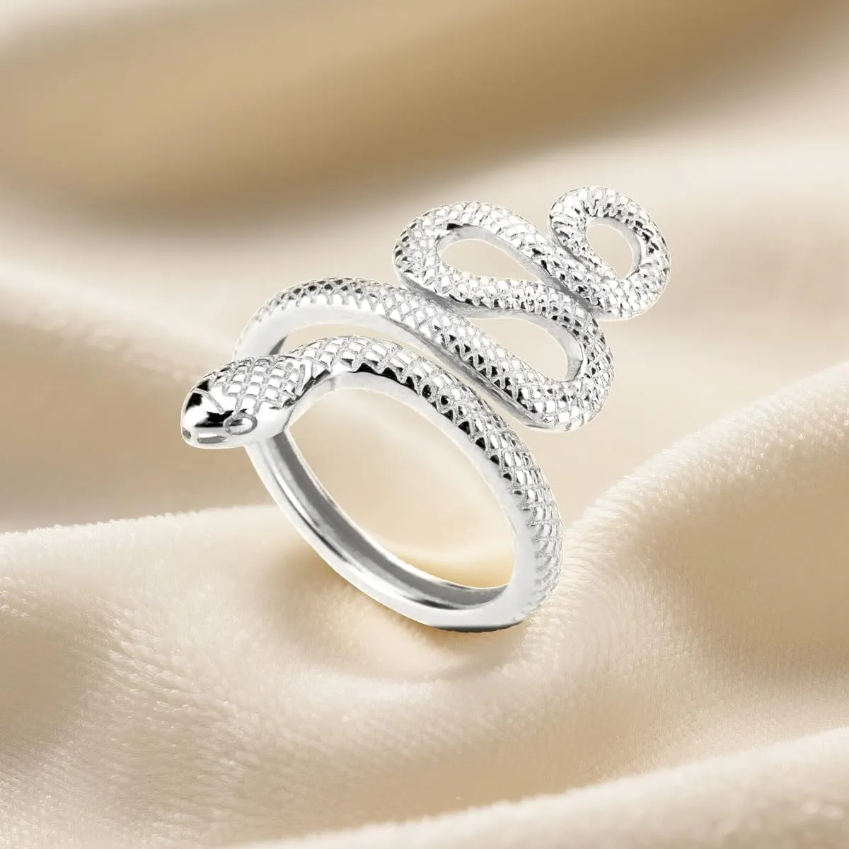 Snake Ring Adjustable Rings For Women 925 Sterling Silver Hypoallergenic Adjustable Open Rings for Women Jewelry