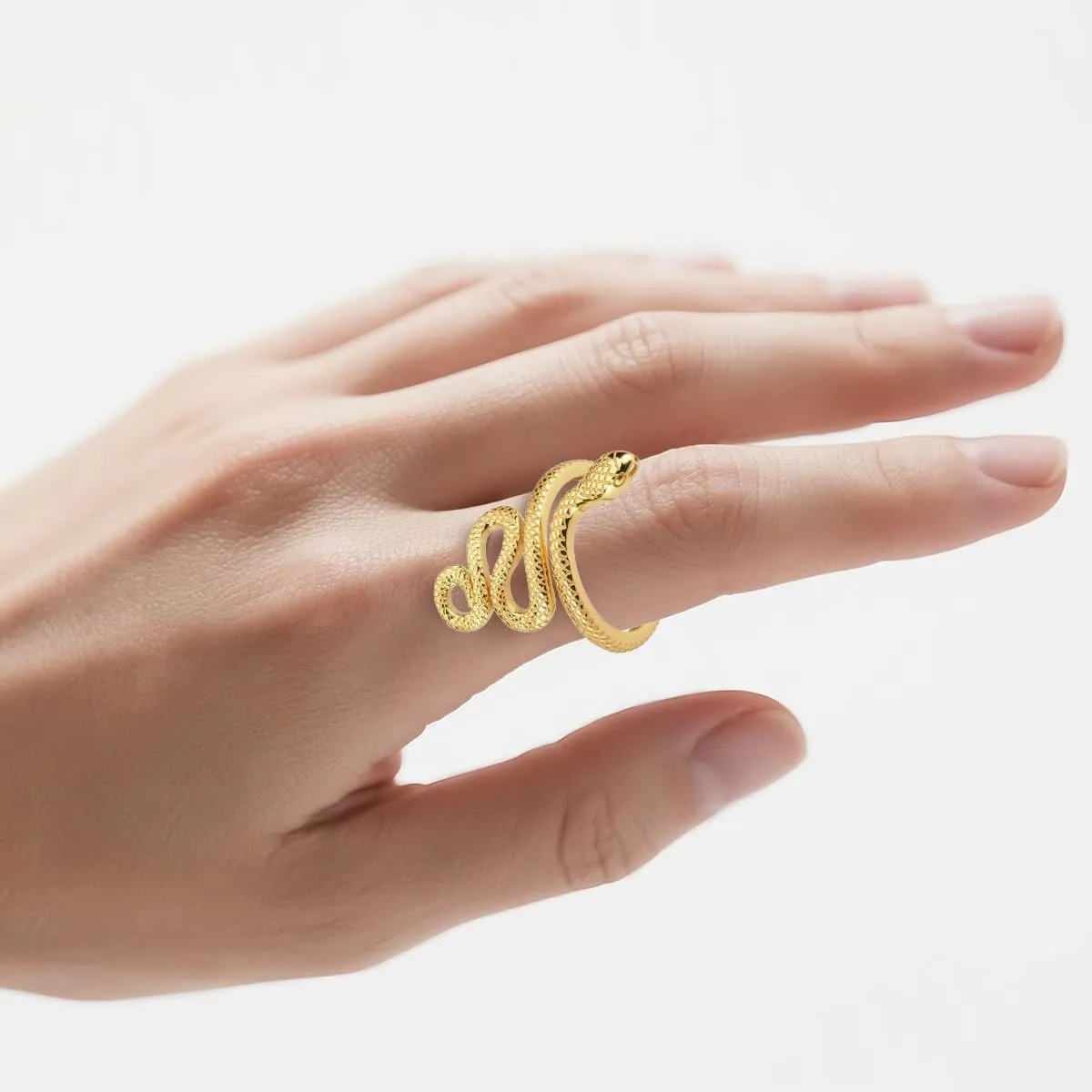 Snake Ring Adjustable Rings For Women 925 Sterling Silver Hypoallergenic Adjustable Open Rings for Women Jewelry