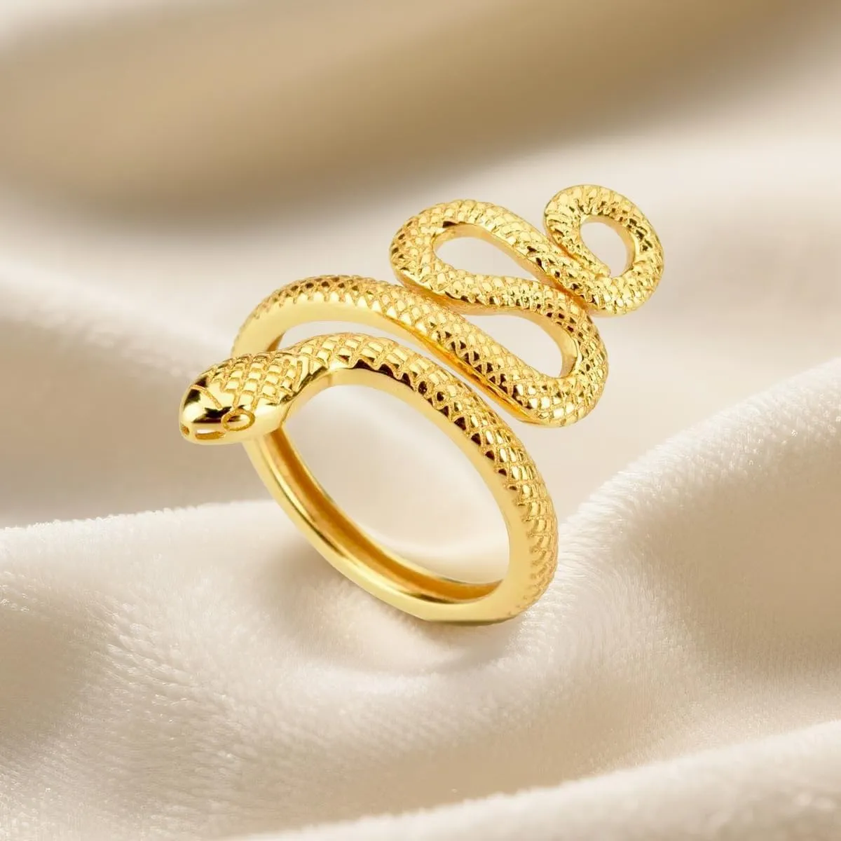 Snake Ring Adjustable Rings For Women 925 Sterling Silver Hypoallergenic Adjustable Open Rings for Women Jewelry