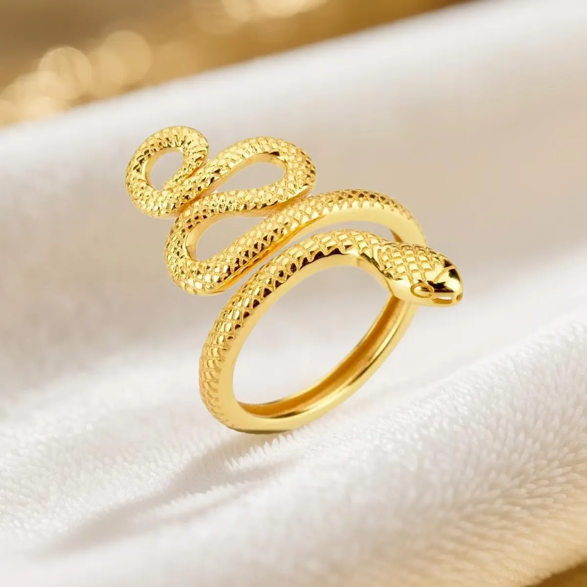 Snake Ring Adjustable Rings For Women 925 Sterling Silver Hypoallergenic Adjustable Open Rings for Women Jewelry