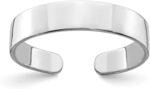 Solid 14k White Gold Adjustable Toe Ring Adjustable