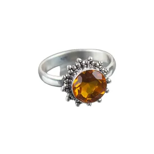 Solid 925 Sterling Silver Gemstone Handmade Statement Ring Protection Ring, Simple Ring, Mom Gifts, Minimalist Ring, Beautiful Mothers Day Ring Birthstone Ring. (citrine, 7)