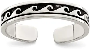 Solid 925 Sterling Silver Vintage Antiqued Adjustable Toe Ring Adjustable