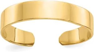 Sonia Jewels Real 14k Yellow Gold Adjustable Band Toe Ring Adjustable