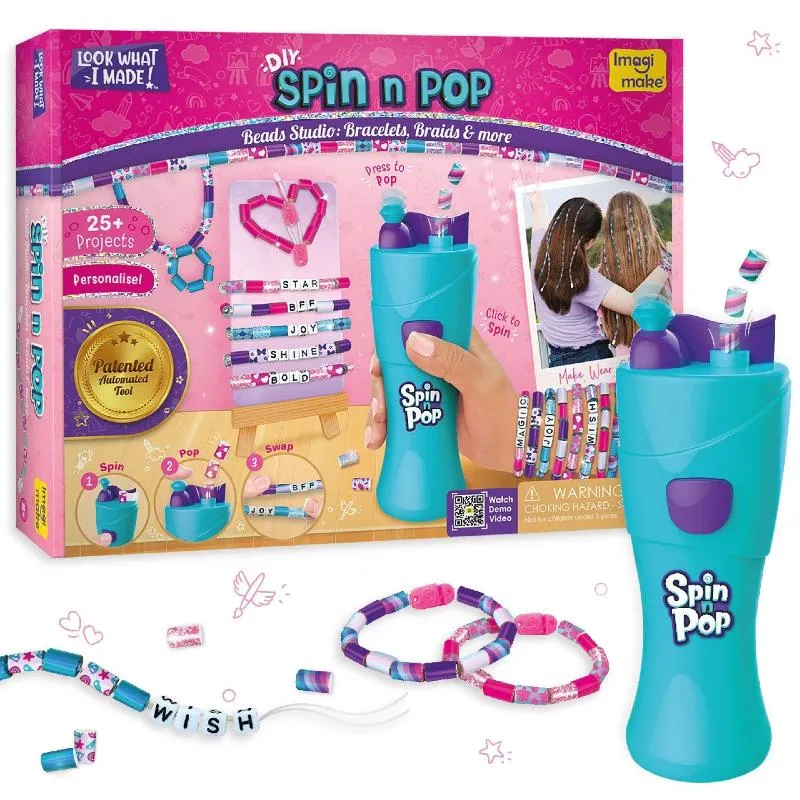 Spin n Pop - Beads Studio DIY Bracelets, Braids & More Activity Kit
