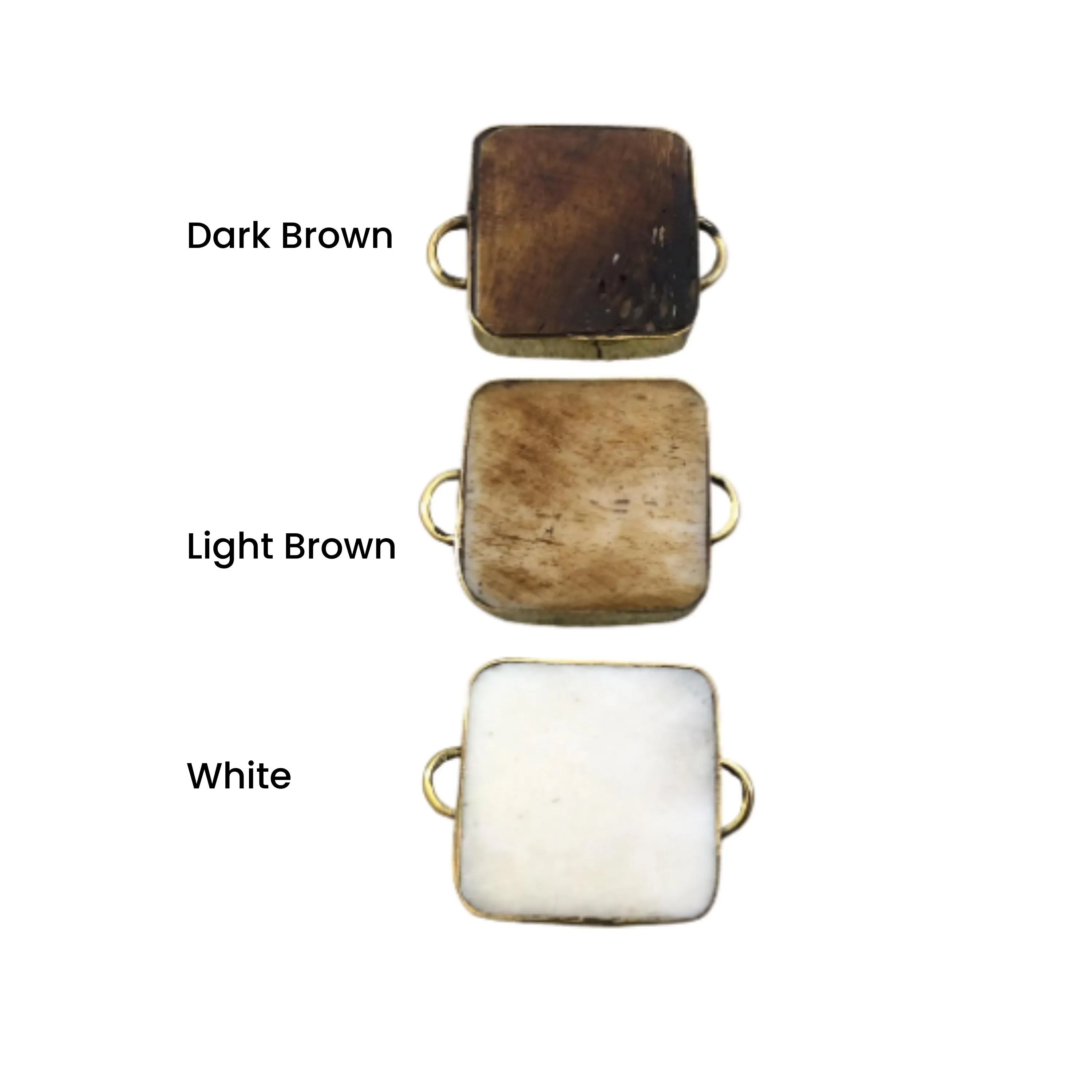 Square Bone Bezel Connector | Ox Bone Bead | Bone Jewelry