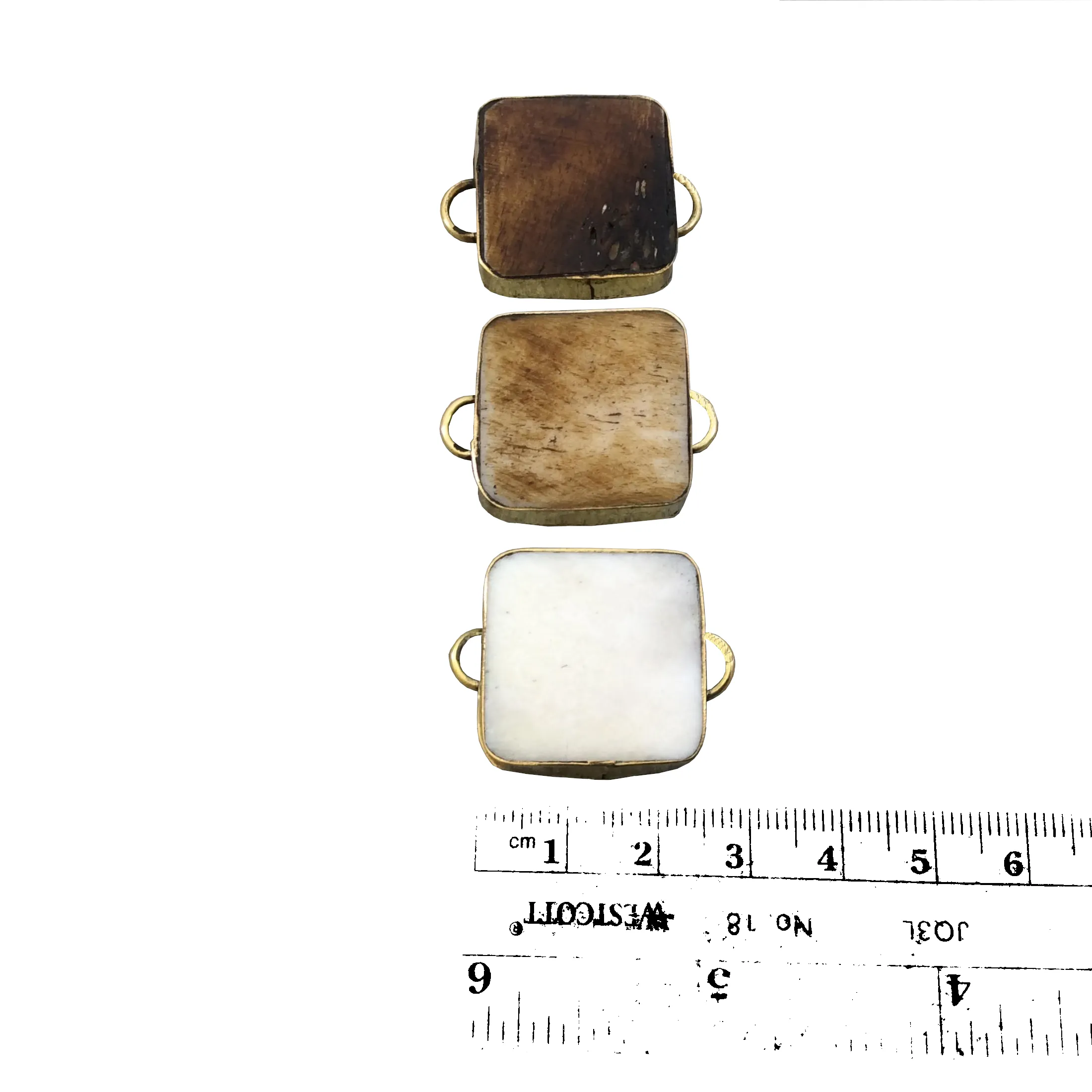 Square Bone Bezel Connector | Ox Bone Bead | Bone Jewelry