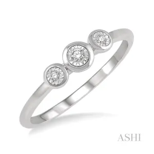 Stackable Round Shape Past Present & Future Diamond Promise Ring