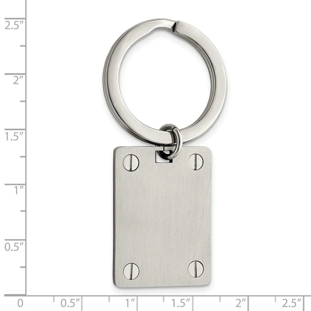 Stainless Steel Polished and Brushed Key Ring
