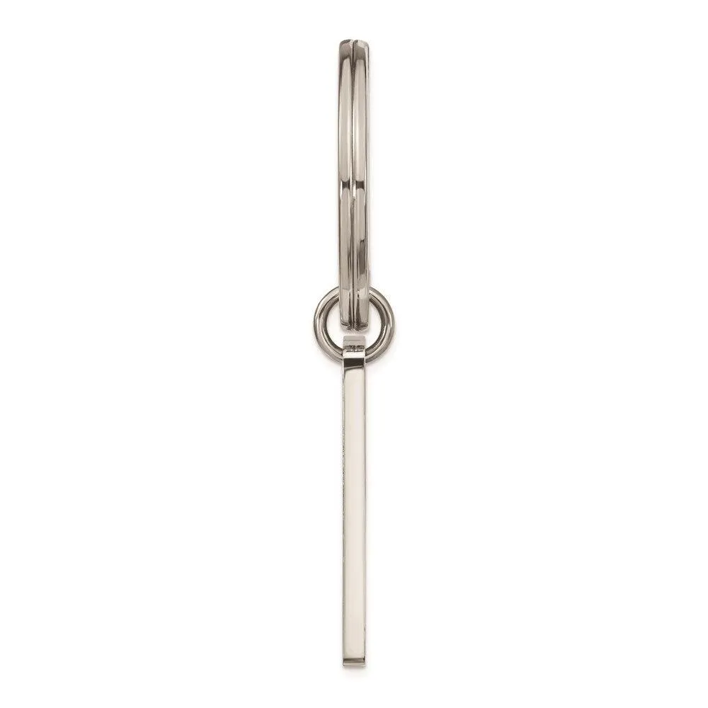 Stainless Steel Polished and Brushed Key Ring