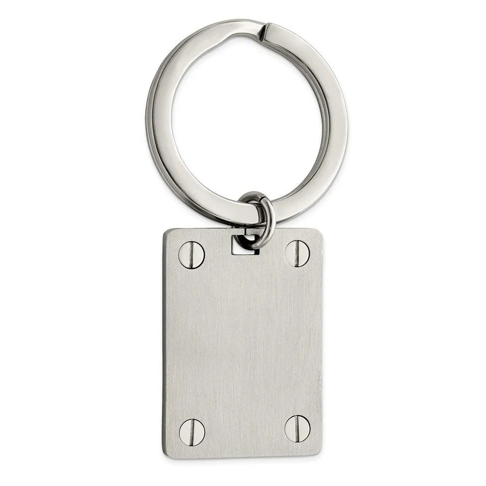 Stainless Steel Polished and Brushed Key Ring