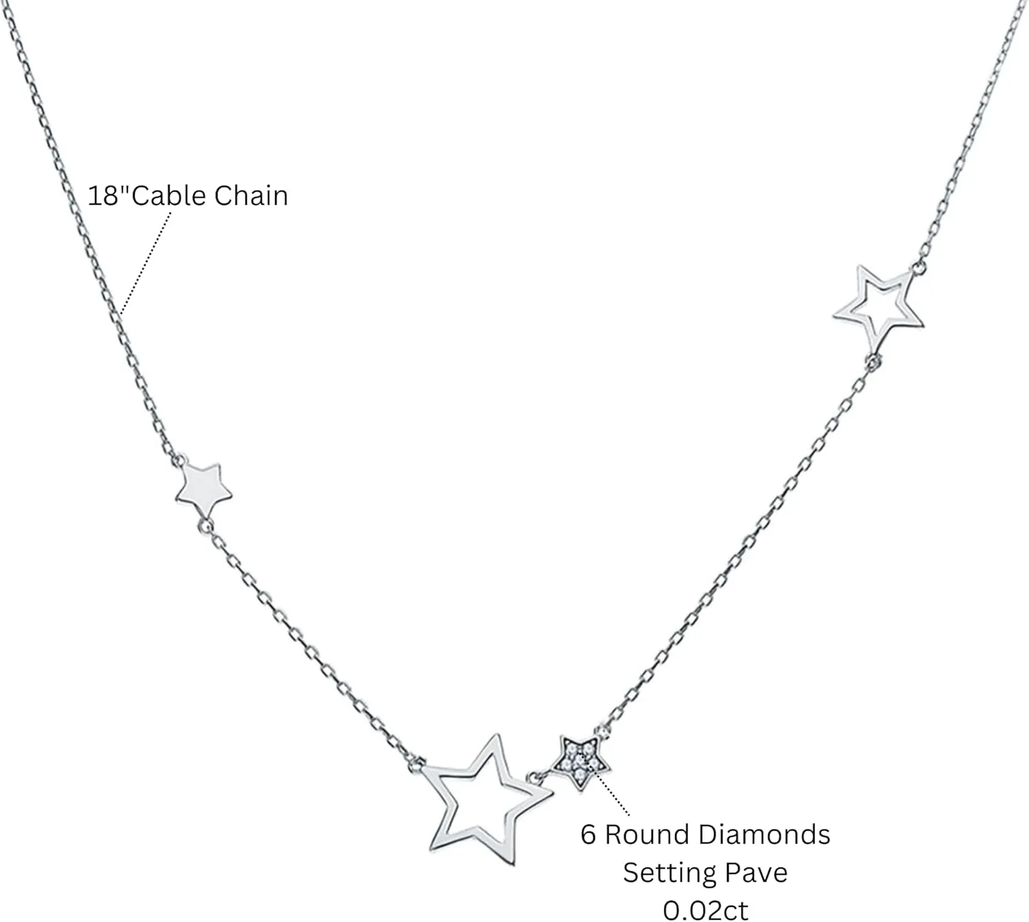 Star Choker Diamond (0.02ct) Necklace, Delicate Necklace, Layered Choker Gold Star Necklace, Celestial Jewelry, Christmas Gift.