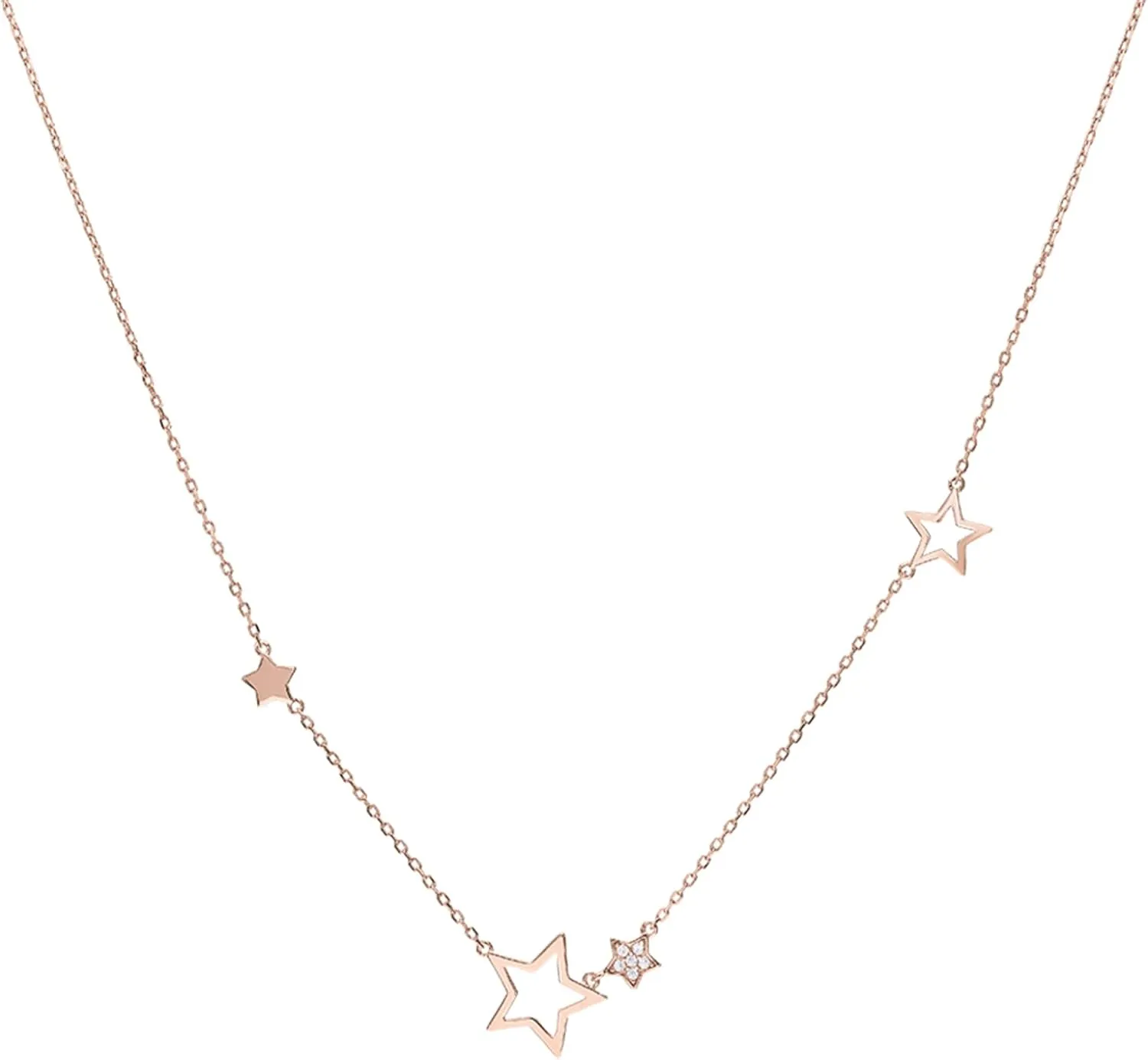 Star Choker Diamond (0.02ct) Necklace, Delicate Necklace, Layered Choker Gold Star Necklace, Celestial Jewelry, Christmas Gift.