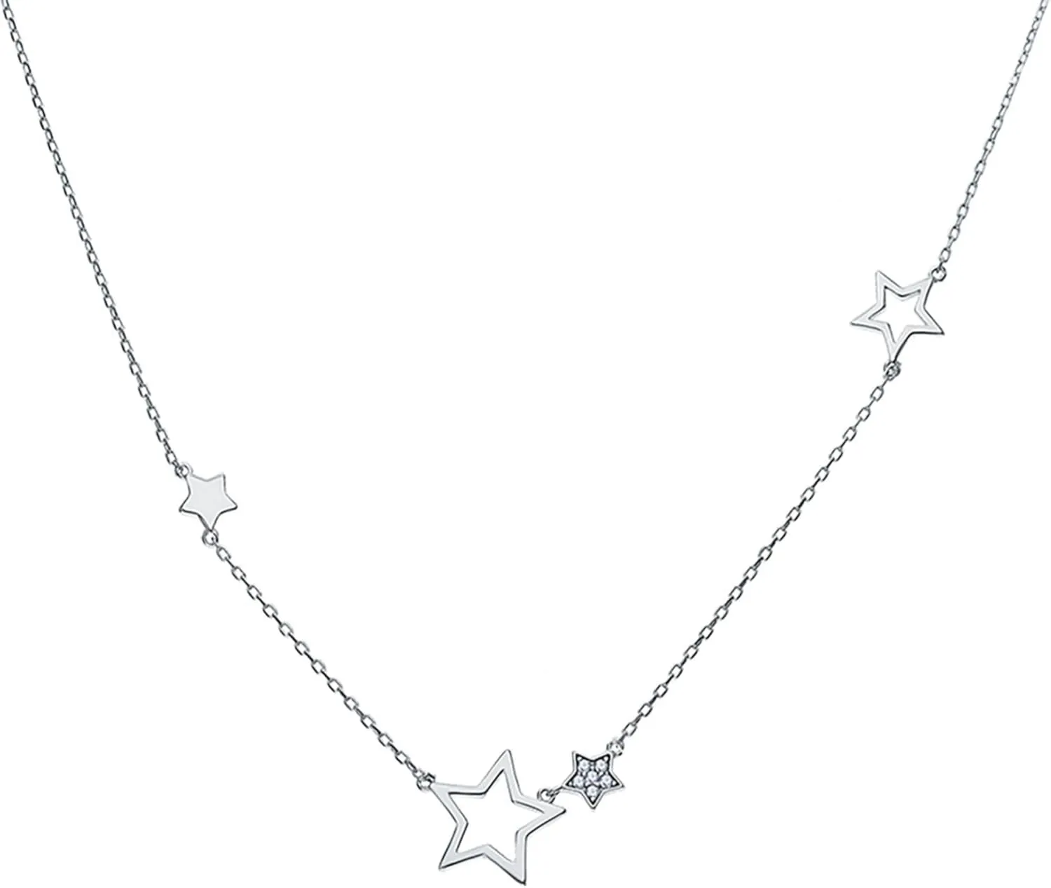 Star Choker Diamond (0.02ct) Necklace, Delicate Necklace, Layered Choker Gold Star Necklace, Celestial Jewelry, Christmas Gift.