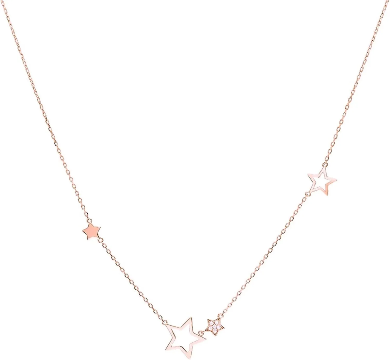Star Choker Diamond (0.02ct) Necklace, Delicate Necklace, Layered Choker Gold Star Necklace, Celestial Jewelry, Christmas Gift.