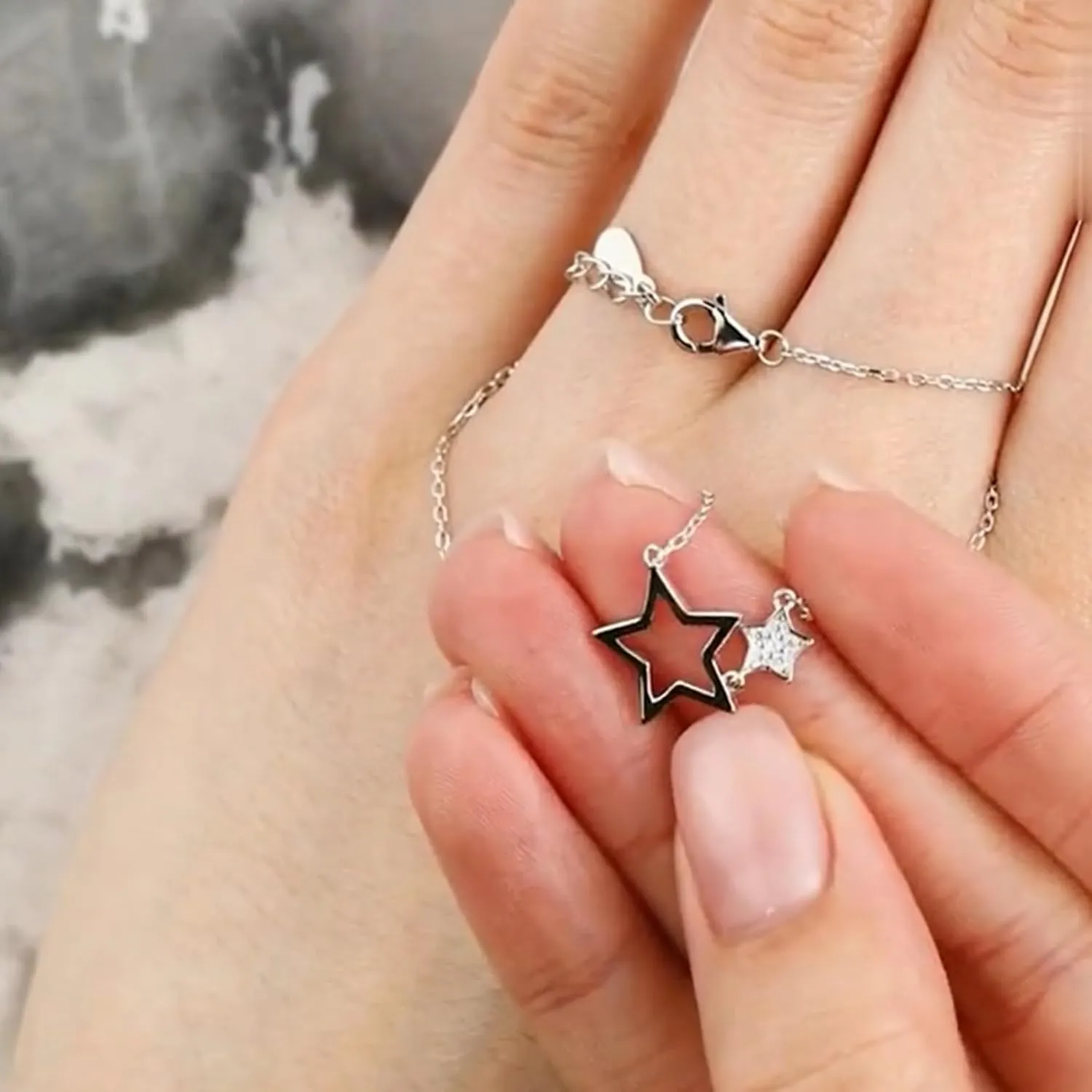 Star Choker Diamond (0.02ct) Necklace, Delicate Necklace, Layered Choker Gold Star Necklace, Celestial Jewelry, Christmas Gift.
