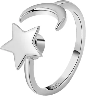 Star Moon Ring Adjustable Opening Design Rotatable Knuckle Ring for Women for Weddings Parties and Everyday Wear Durable Material