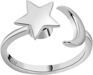 Star Moon Ring Adjustable Simple Finger Ring for Women Rotatable Design Elegant Jewelry for All Finger Comfortable Wear for Expressing Love