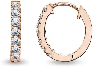 Sterling Silver 15mm Oval Tiny Small AAA Cubic Zirconia Huggie Hoop Earrings for Women