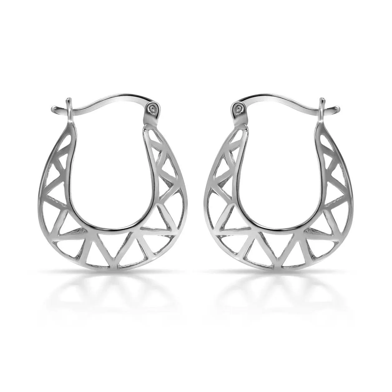 Sterling Silver Fancy Hoop Earrings by Paolo Fortelini