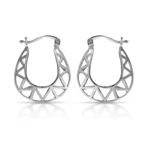 Sterling Silver Fancy Hoop Earrings by Paolo Fortelini