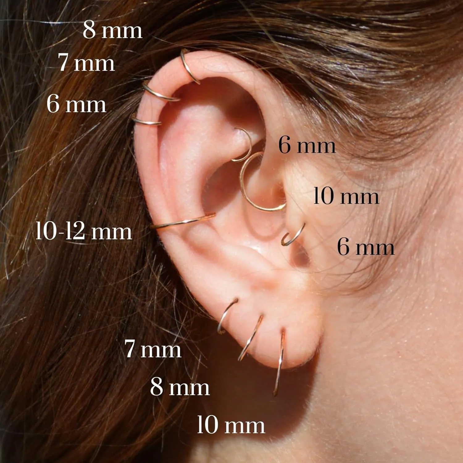 Sterling Silver Hoop Earrings | Conch Hoop Earring Silver Conch Piercing Jewelry Silver Hoop Helix Hoop Earring Silver Rook Piercing Jewelry Silver Helix Earrings Hoop Nose Rings for Women | Handmade