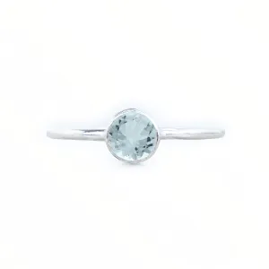 Sterling Silver Lab Aquamarine Stacking Ring