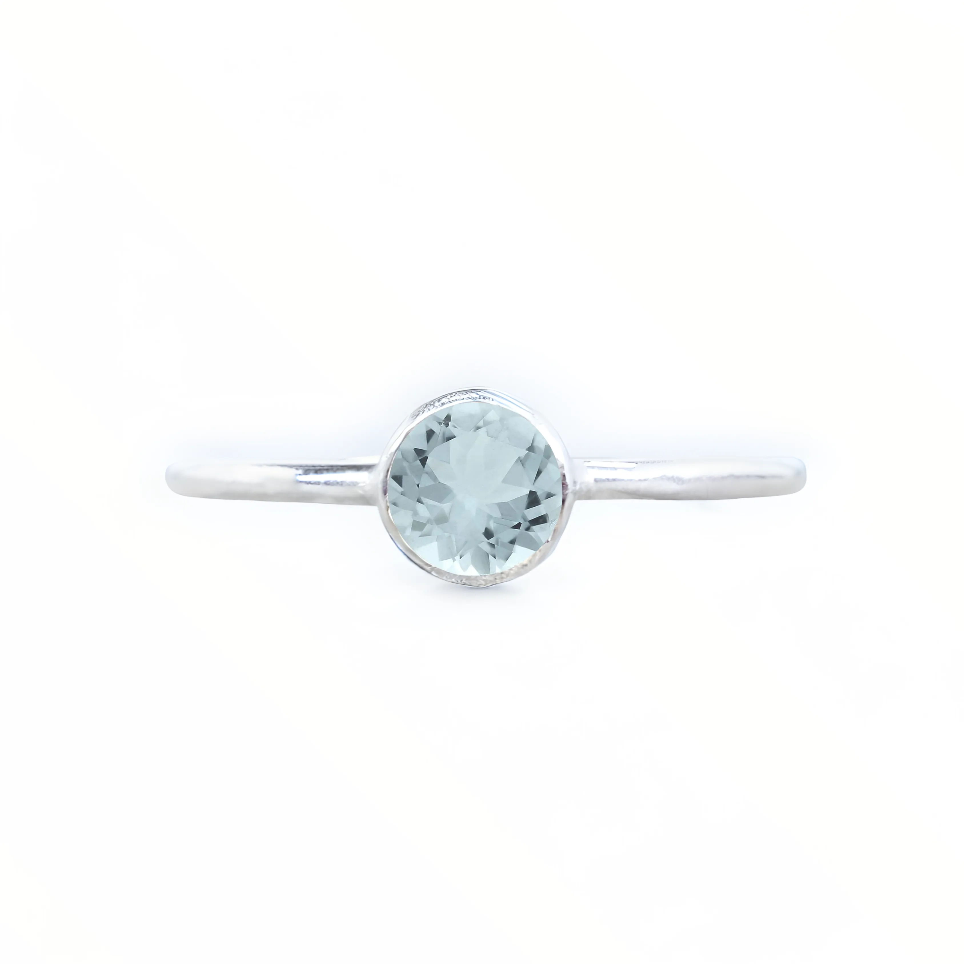 Sterling Silver Lab Aquamarine Stacking Ring