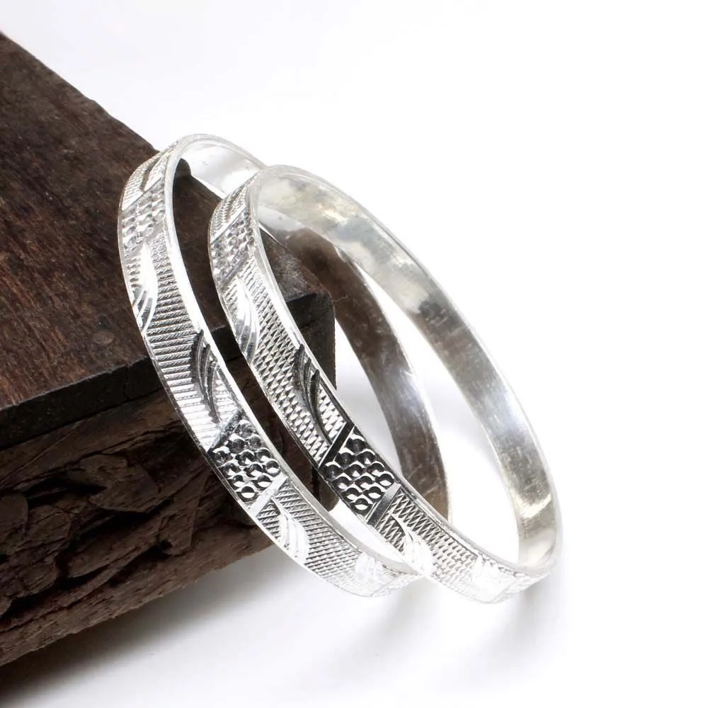 Sterling Silver Small Bangles Bracelet (Kangan)