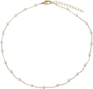 Stocking Stuffers Holiday Outfits for Women 2024 Pearl Necklace for Women Pearl Choker Necklace Pearl Beaded Necklace Gold Chain Pearl Necklace Gold Chain
