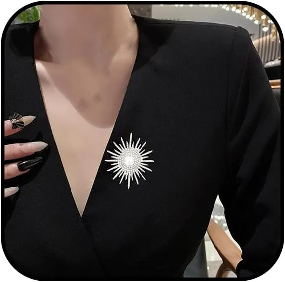 Sunflower Brooch Pins Sunflower Pearl Brooch for Women Sunflower Rhinestone Brooches Pins Flower Broochs Pins Pearl Pines for Clothes Lapel Badge Brooches Pines for Lanyards Backpacks Clothes Hats Jackets
