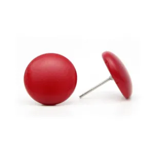 Tagua Stud Earrings Red Handmade Fair Trade by Florama Natural Jewelry