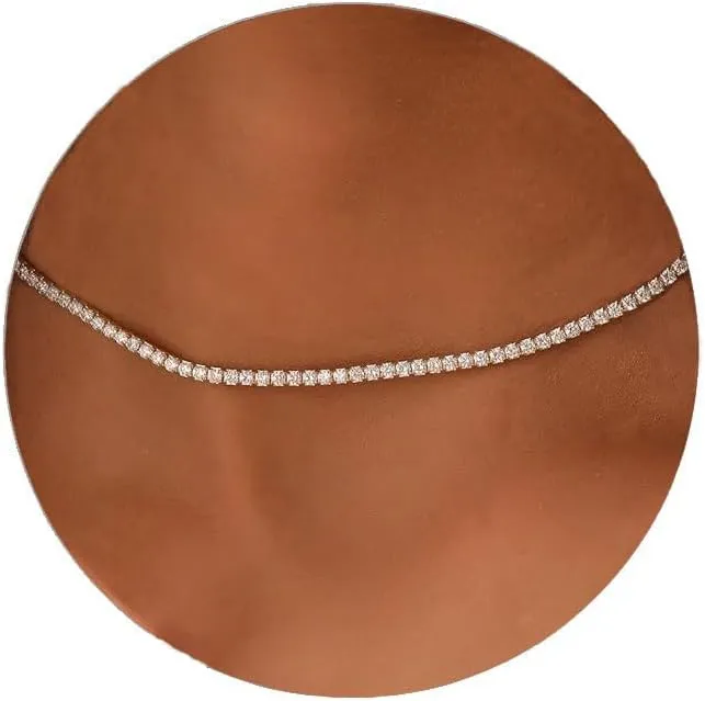 Tennis Necklace Synthetic Diamond Chain Dainty Choker Necklaces for Women 14inches