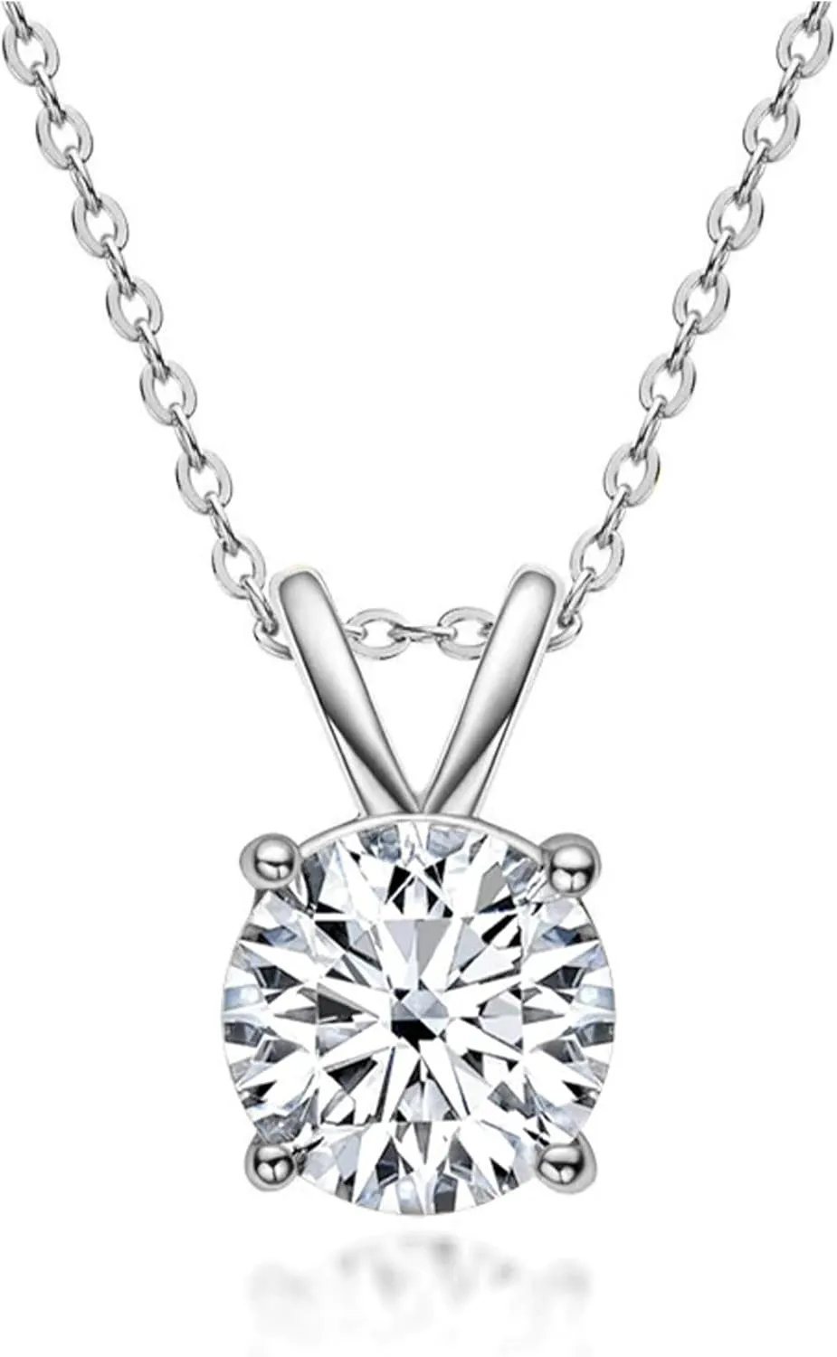 The Diamond Channel NATURAL Diamond 4-Prong Pendant Necklace with 16 2 Extender - 14K Gold Diamond Pendant - Fine Jewelry for Women