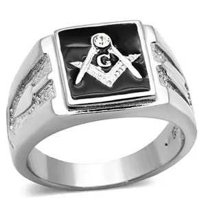 TK1158 - Stainless Steel Ring High polished (no plating) Men Top Grade Crystal Clear