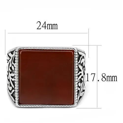 TK3189 - Stainless Steel Ring High polished (no plating) Men Semi-Precious Siam