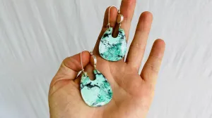Turquoise & Sterling Earrings. Pale Green