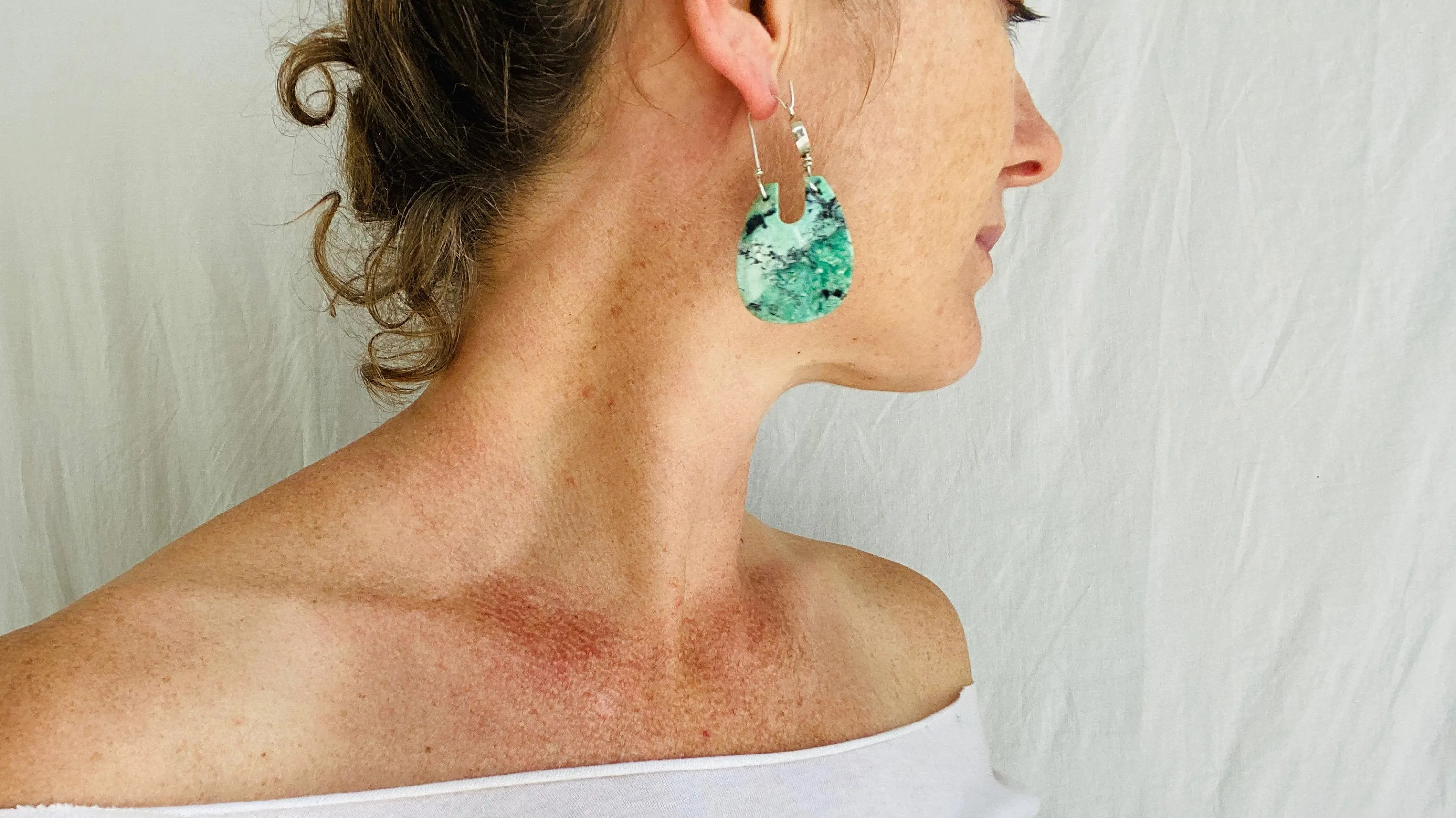 Turquoise & Sterling Earrings. Pale Green