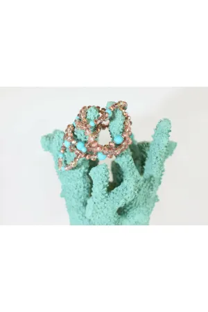 Turquoise Rose Gold Stretch Bracelets