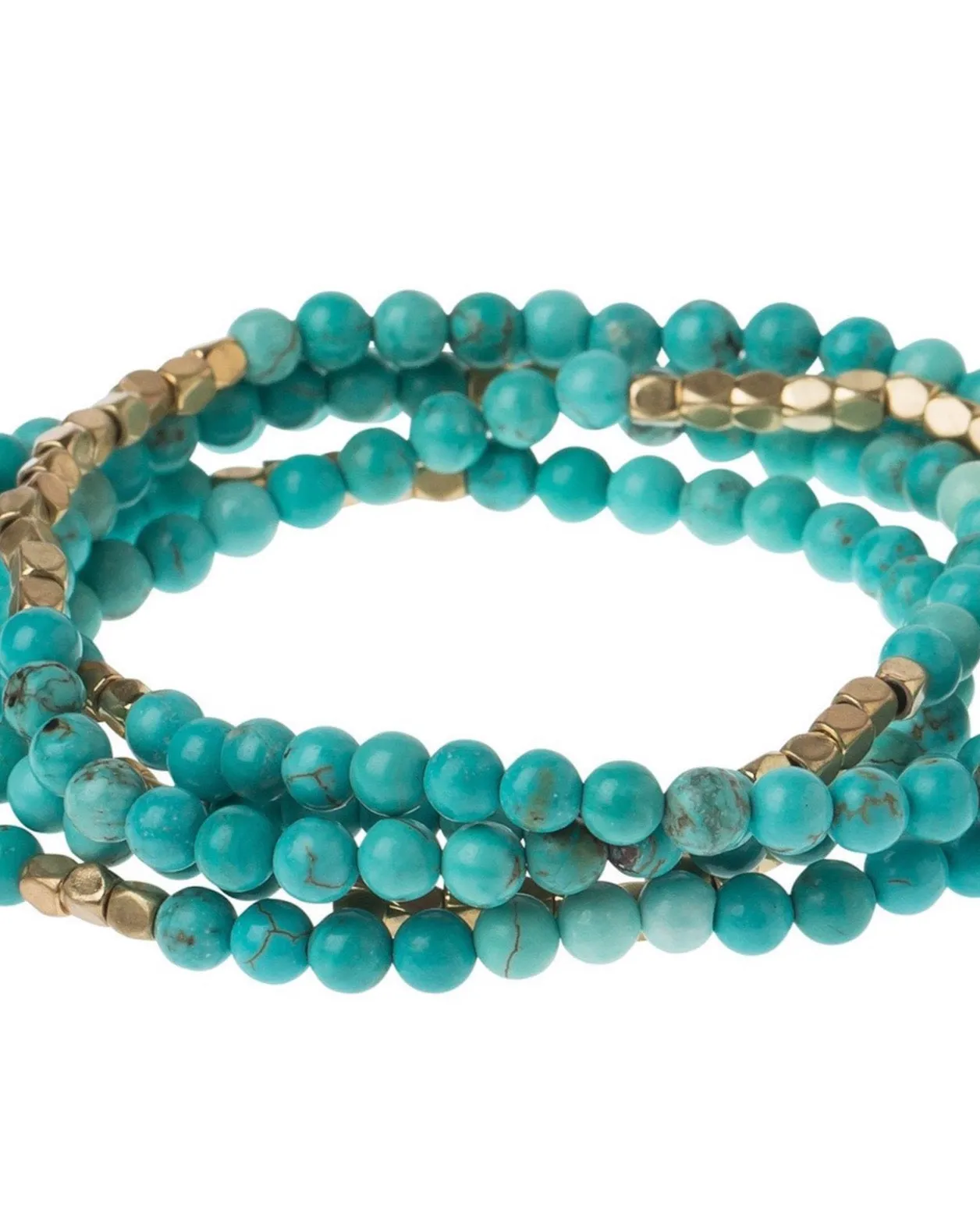 Turquoise With Gold Accents Gemstone Wrap