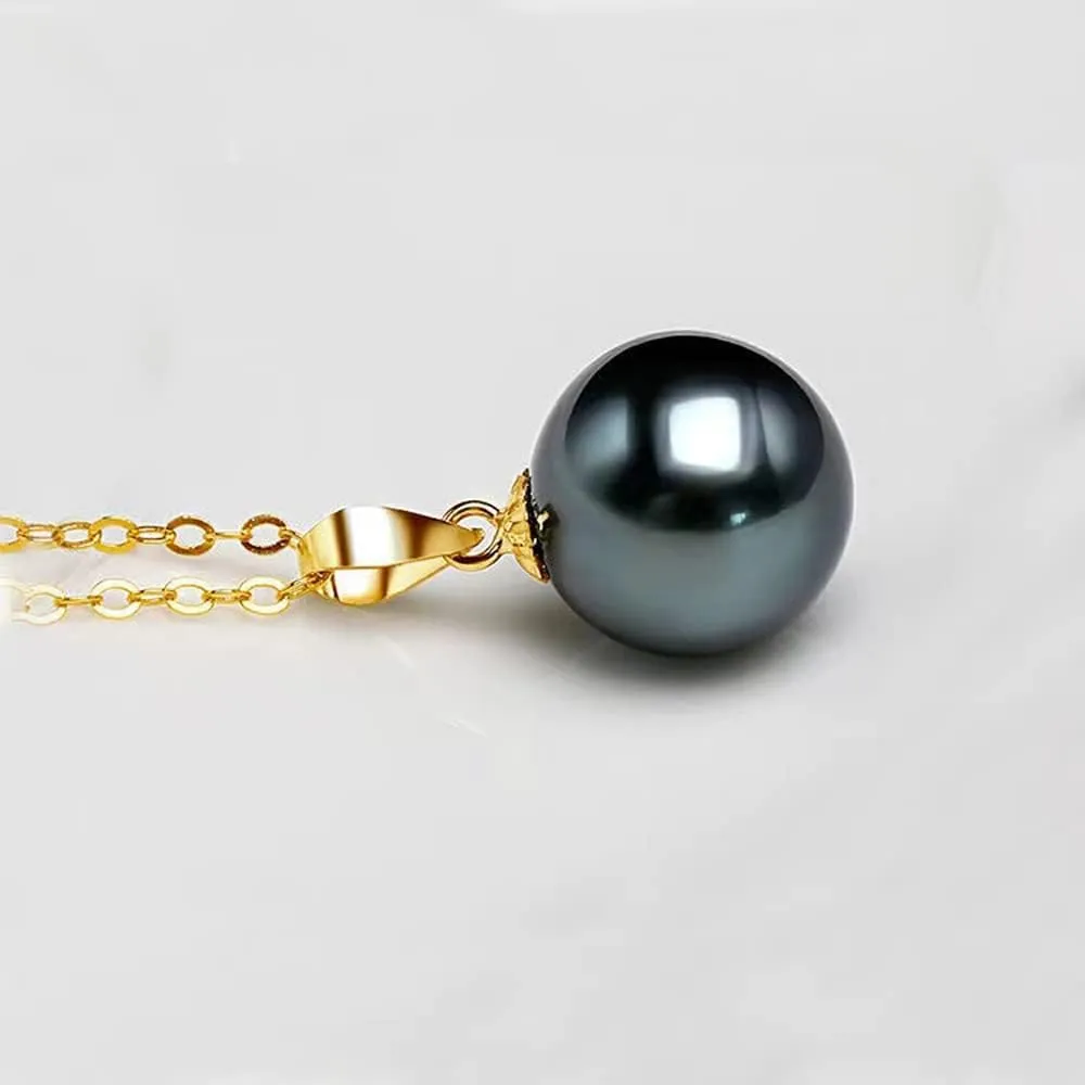 UMID authentic Tahiti Nanhai aquaculture Peacock Green Black Pearl AAA, 8-8.5mm, 11.5-12mm, 16mm Black pearl Sydney women's Pendant Necklace