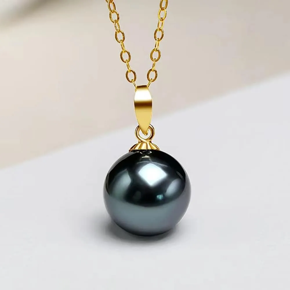 UMID authentic Tahiti Nanhai aquaculture Peacock Green Black Pearl AAA, 8-8.5mm, 11.5-12mm, 16mm Black pearl Sydney women's Pendant Necklace