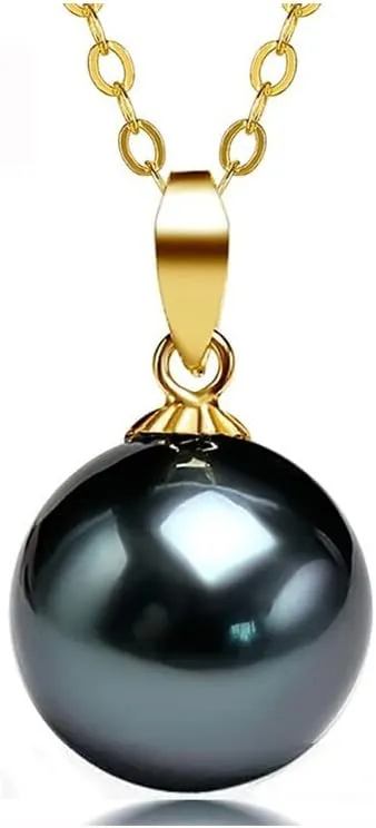 UMID authentic Tahiti Nanhai aquaculture Peacock Green Black Pearl AAA, 8-8.5mm, 11.5-12mm, 16mm Black pearl Sydney women's Pendant Necklace