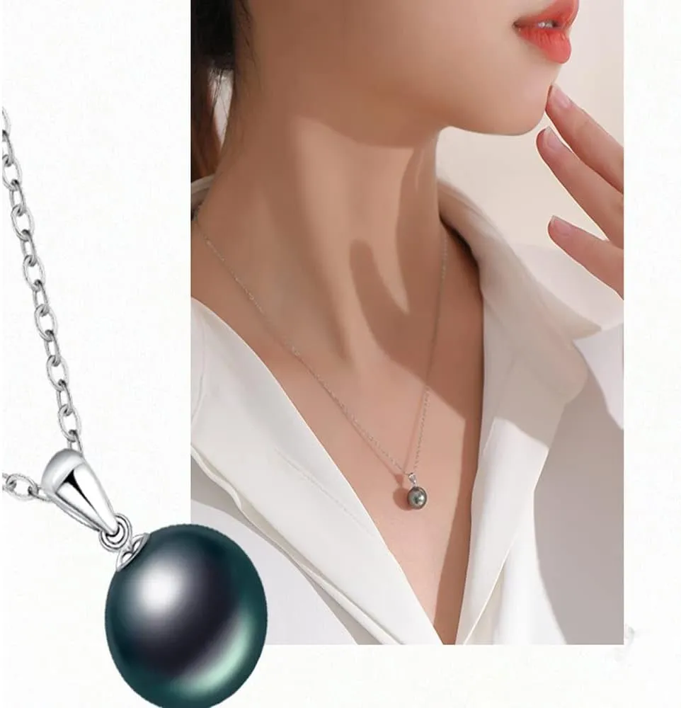 UMID authentic Tahiti Nanhai aquaculture Peacock Green Black Pearl AAA, 8-8.5mm, 11.5-12mm, 16mm Black pearl Sydney women's Pendant Necklace