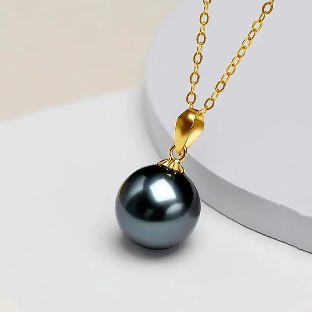 UMID authentic Tahiti Nanhai aquaculture Peacock Green Black Pearl AAA, 8-8.5mm, 11.5-12mm, 16mm Black pearl Sydney women's Pendant Necklace