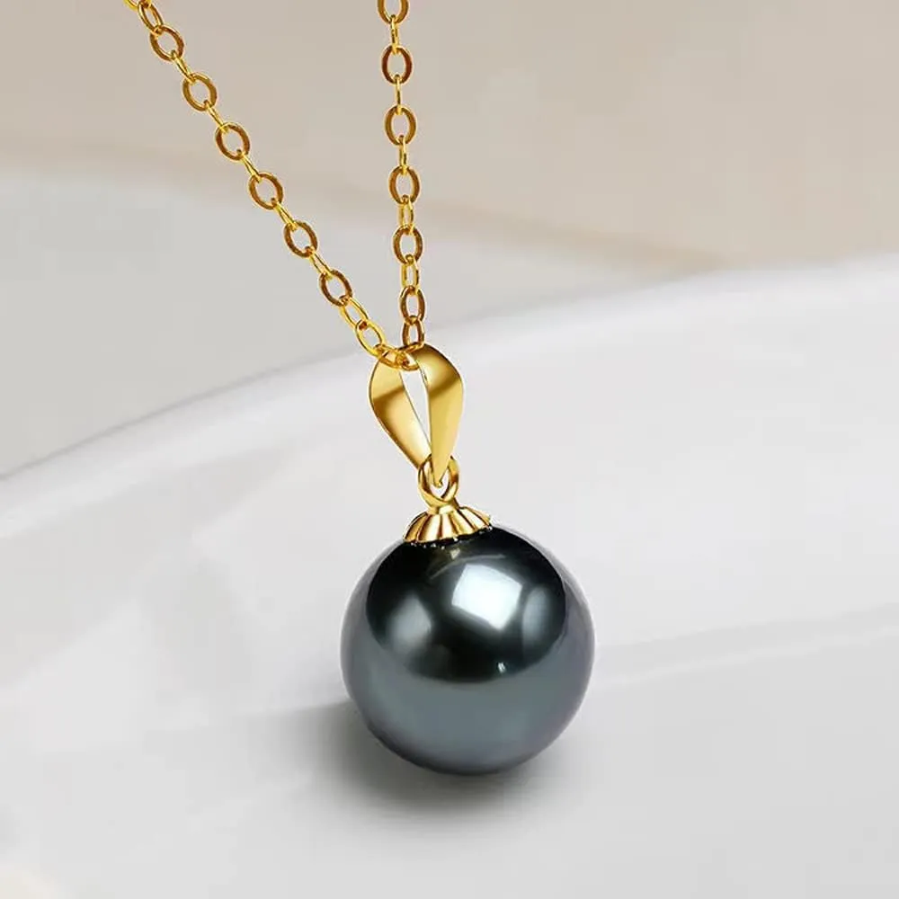 UMID authentic Tahiti Nanhai aquaculture Peacock Green Black Pearl AAA, 8-8.5mm, 11.5-12mm, 16mm Black pearl Sydney women's Pendant Necklace