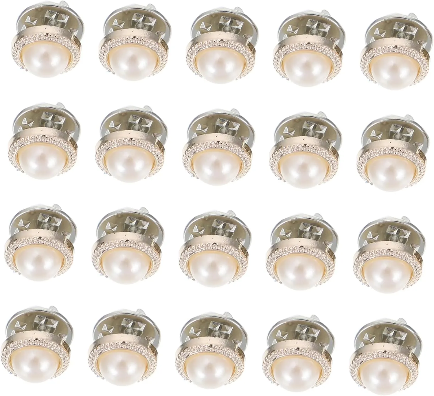 Unique Buckle 20pcs Fashion Pearl Brooch Pins Safe Shawl Brooch Buttons Vintage Resin Breastpin for Dresses